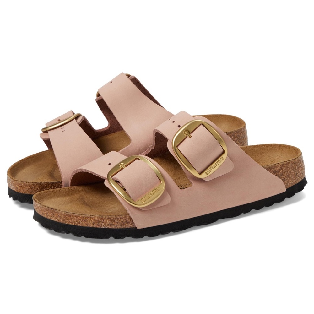 BIRKENSTOCK BIG BUCKLE Arizona Nubuck Sandals Soft Pink size 39